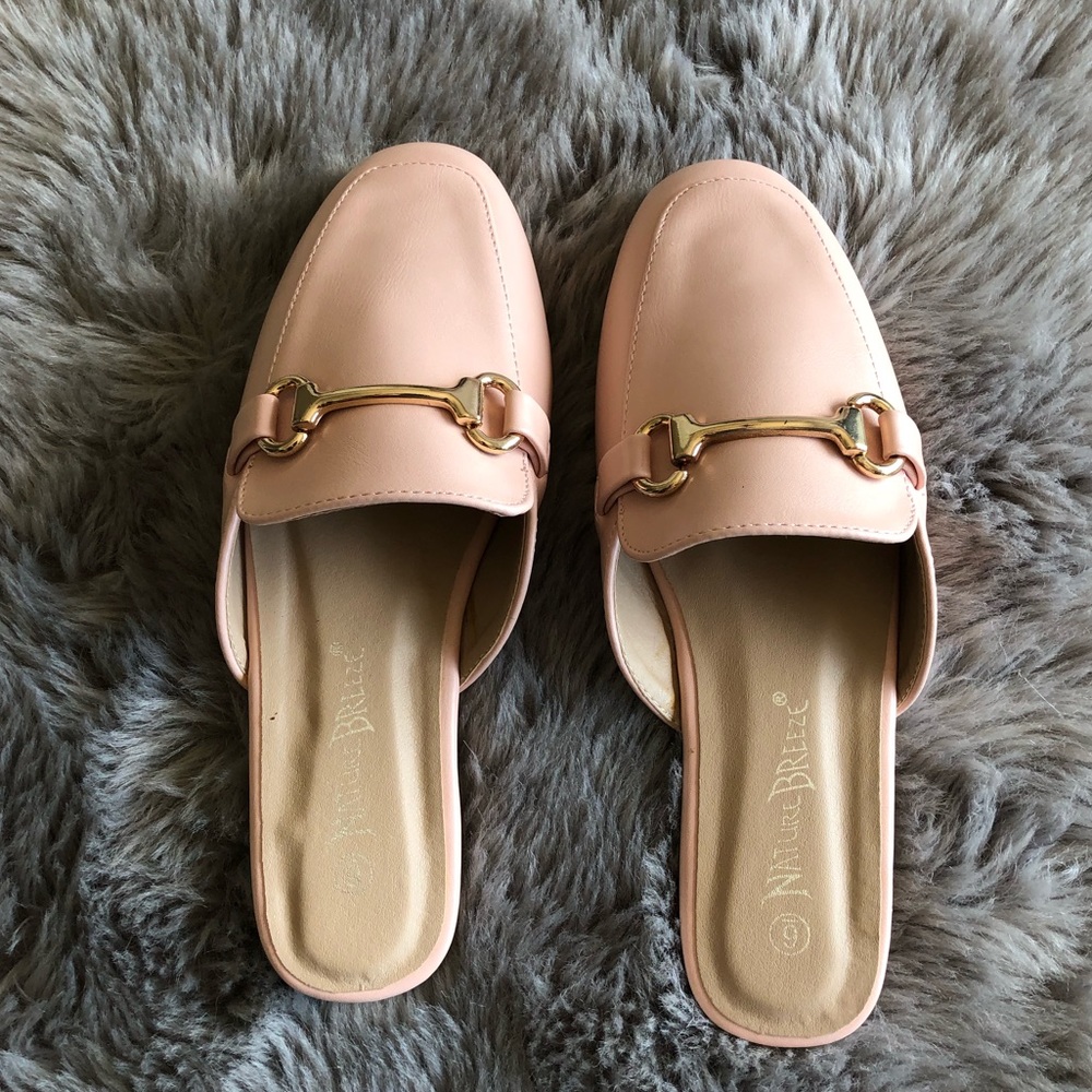Best Sellers✨Blush Mules with Gold Horsebit - Picture 7 of 8